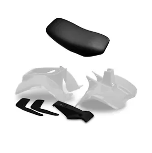 Plastics Set & Seat For Suzuki LT50 White Front Rear Fender, Nose Cone, Mudflaps - Picture 1 of 3