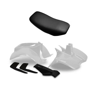 Plastics Set & Seat For Suzuki LT50 White Front Rear Fender, Nose Cone, Mudflaps - Image 1 of 3
