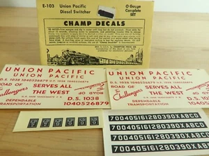 Champ Aufkleber O E-103 Union Pacific Diesel Umschalter - Bild 1 von 1
