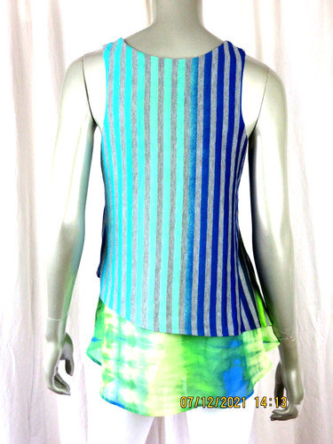 Camicia canotta tunica blusa KEY CELINE TG S poliestere rayon 2 strati misto tessuti