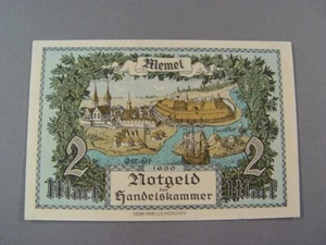 M22, Notgeld der Handelskammer des Memelgebiets Memel, 2 Mark, No 114722 - Bild 1 von 2