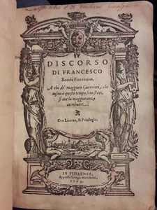 Cinquecentina- Discorso Francesco Bocchi fiorentino de' maggiori guerrieri 1573 - Foto 1 di 8
