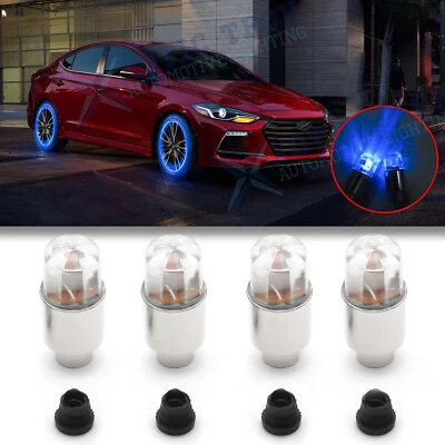 Luz de rueda LED azul para válvula de neumático para Hyundai Elantra Veloster Genesis Foto 1 de 4