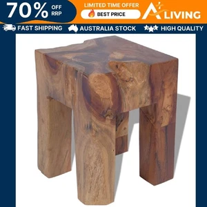 Stool Solid Teak Wood Outdoor Furniture Home Decor Garden Seating 43471 - Picture 1 of 11