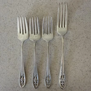 Vintage Wallace Hollywood Luxor Teller versilbert Salat 6,5” & Abendessen 7,5” Gabeln - Bild 1 von 6