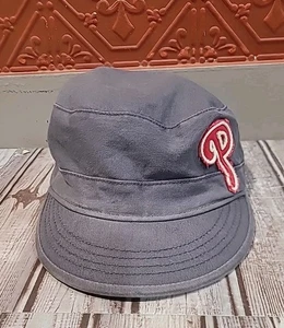Mujer Philadelphia Sombrero MLB Béisbol Cadete Militar Gorra Sombrero Gris Elástico Espalda - Imagen 1 de 9