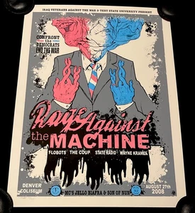 Rage Against The Machine Concert Poster 8/27/08 Democratic Nat Convention Denver - Picture 1 of 15