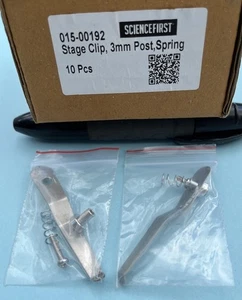 Juego de clips de escenario ScienceFirst, poste de 3 mm, resorte para microscopios polarizadores - Imagen 1 de 6