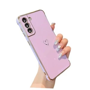 Case for Samsung Galaxy S21 5G,Cute Plating Edge Love Hearts Pattern with - Picture 1 of 7