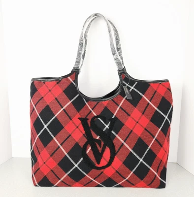 Victoria's Secret Tartan Red Plaid Large Weekender Tote Shoulder Bag NWT - Image 1 of 4