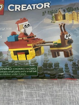 Lego Creator Santa’s Sleigh Ride Reindeer 30670 Holiday Poly Bag Sealed Retired - Image 1 of 3
