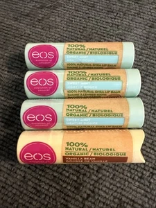 LOT OF 4 EOS SWEET MINT & VANILLA 100% NATURAL LIP BALMS 0.14OZ EACH NIP SEALED - Picture 1 of 1