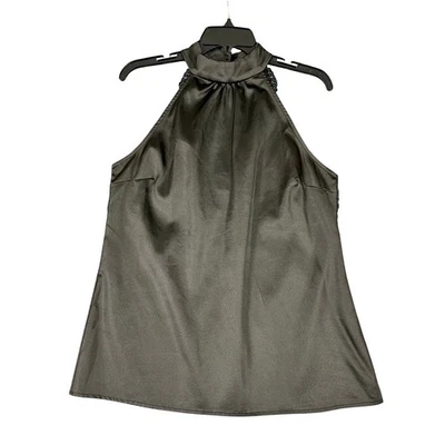 Top Charlotte Russe Talla L Satinado Encaje Halter Cuello Elegante Noche Cachicho Foto 1 de 4