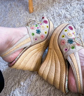 Retro Platforms l Peep toe Heels l Miss L Fire | 40 | 9 | 1940s Style Wedge - Bild 1 von 4