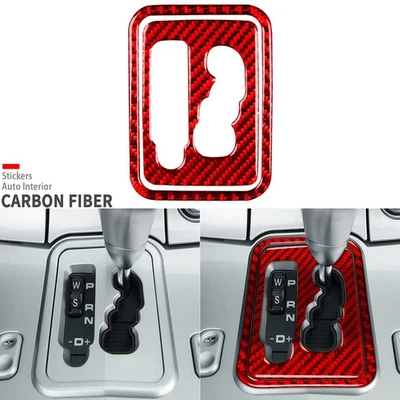 2 peças acabamento de painel de câmbio de marchas de fibra de carbono vermelha para Chrysler Crossfire 2003-08 - Imagem 1 de 4