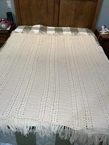 Strickdecke 66”x58” Beige Kuschelig Cottagecore EUC - Bild 1 von 4