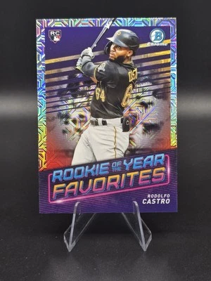 2022 Bowman Chrome Mojo Rookie Baseball Card Rodolfo Castro ROYF-12 Pirates RC - Image 1 of 2