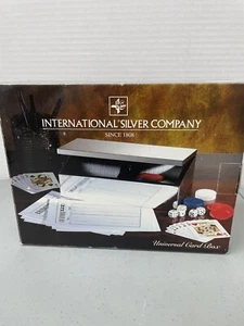 Neu International Silver Company Universal Karten Box Poker Karten Würfel Gin Bridge - Bild 1 von 4
