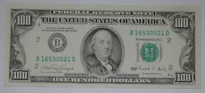 1990 Series US One Hundred Dollar Bill $100 New York B 16530521 D crisp uncirc - Picture 1 of 2