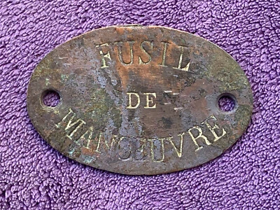 Plaque de caisse de fusil de manoeuvre 1914 - Très rare - Photo 1/2