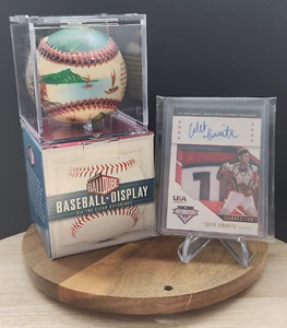 2019 PANINI C. LOMAVITA LOT - 1/4 PATCH/AUTO CARD / "HAWAII" BASEBALL w/BALLQUBE - Picture 1 of 8