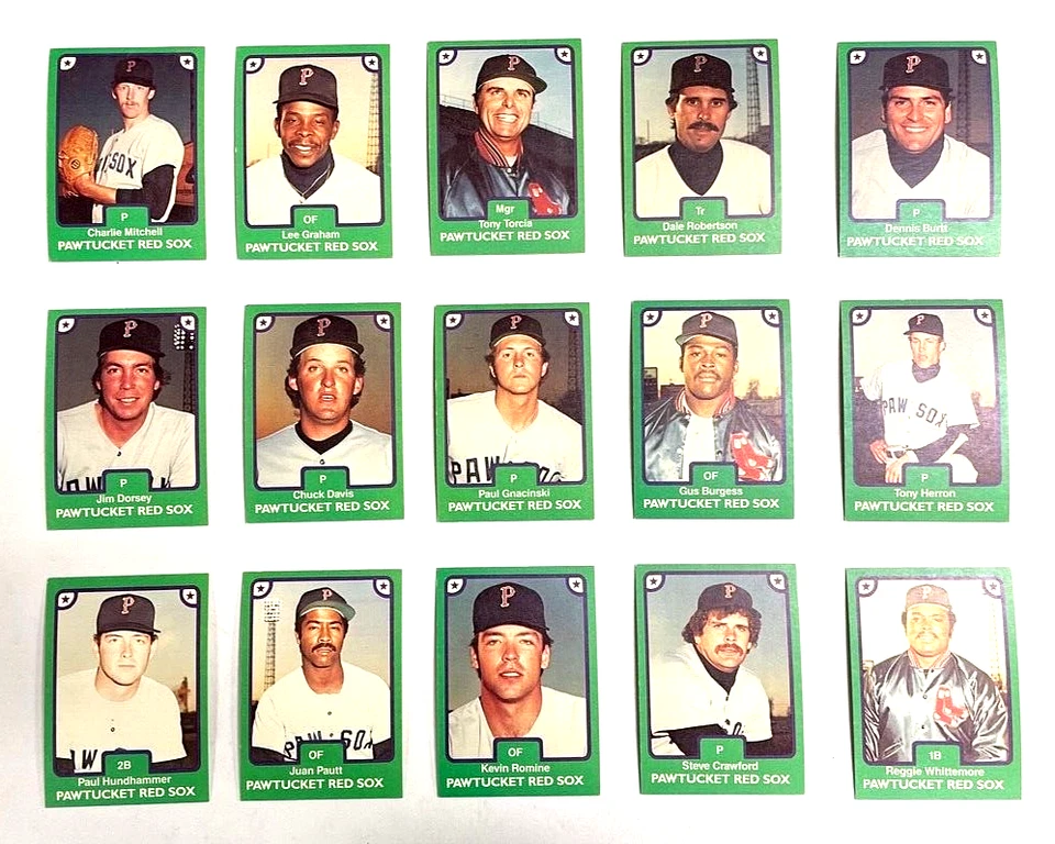 TCMA Pawtucket Red Sox 1984 conjunto de equipo de ligas menores Roger Clemens XRC Foto 1 de 4