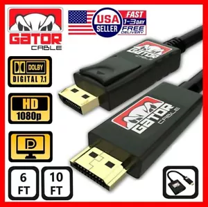 DisplayPort to HDMI Cable DP Adapter Converter Audio Video PC HDTV 1080P 60Hz HD - Picture 1 of 46