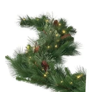 9' Prelit Christmas Garland, Christmas Decor, Garland 9 Ft Traditional Pine - Picture 1 of 3
