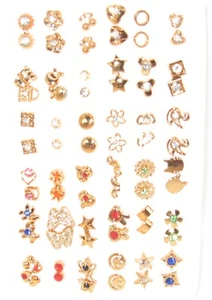 Brass Stud Metal Earrings - Picture 1 of 2