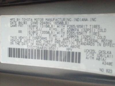 Used Automatic Transmission Assembly fits: 2003 Toyota Sequoia AT 4x2 Grade A Foto 1 de 4