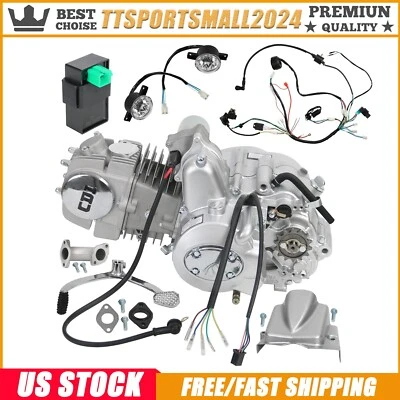 140cc Electric Start Semi-Auto Engine Motor Wire CDI Headlight Kit For ATV Buggy - Image 1 of 4