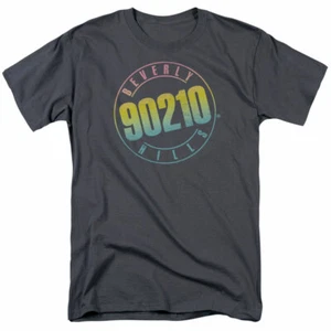 Beverly Hills 90210 Color Blend Logo T Shirt Mens Licensed Classic TV Charcoal - Picture 1 of 2