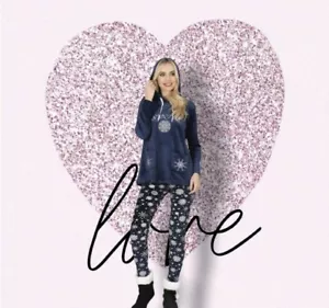 Women Pajama Set_Long Sleeve Top and Pant Set_Lounge Wear_Snowflake (Size: S) - Picture 1 of 6