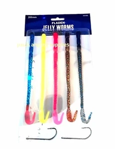 Fladen Fishing 5 x Sea Jelly Worms and Hooks 4/0   200mm      20-6802 - Picture 1 of 1