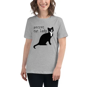 Secret Cat Lady Funny Women's Relaxed T-Shirt - Picture 1 of 13