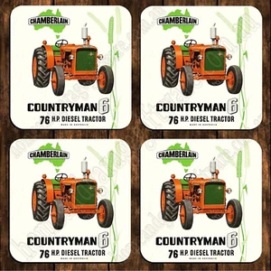 MUG COASTERS - SET OF 4 - CHAMBERLAIN COUNTRYMAN 6 TRACTOR - Picture 1 of 2