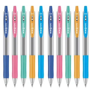 10xRetractable Gel Pens stationary 0.5mm Black Ink Ballpoint Back To School - Bild 1 von 10
