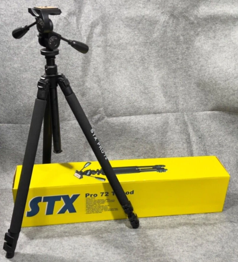 nib STX PRO 72 TRIPOD STX-PRO72 $159 3 Way Pan Head Video Photography Camera - Image 1 of 4