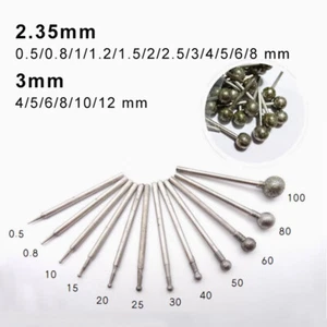 Diamond Burr Drill Bit Polishing Rotary Tool Carving Engraving 2.35/3/4mm Shank - Picture 1 of 4