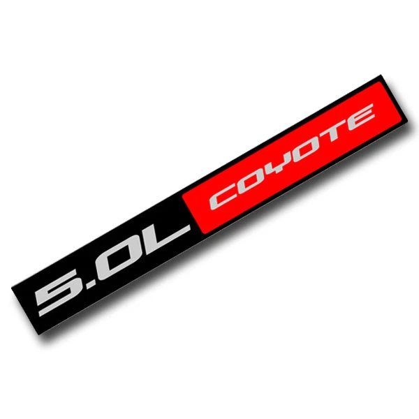 黑色/红色金属 5.0L COYOTE 发动机赛车马达交换徽章适用于 TRUNK HOOD 门 — 第 1/1 张图片