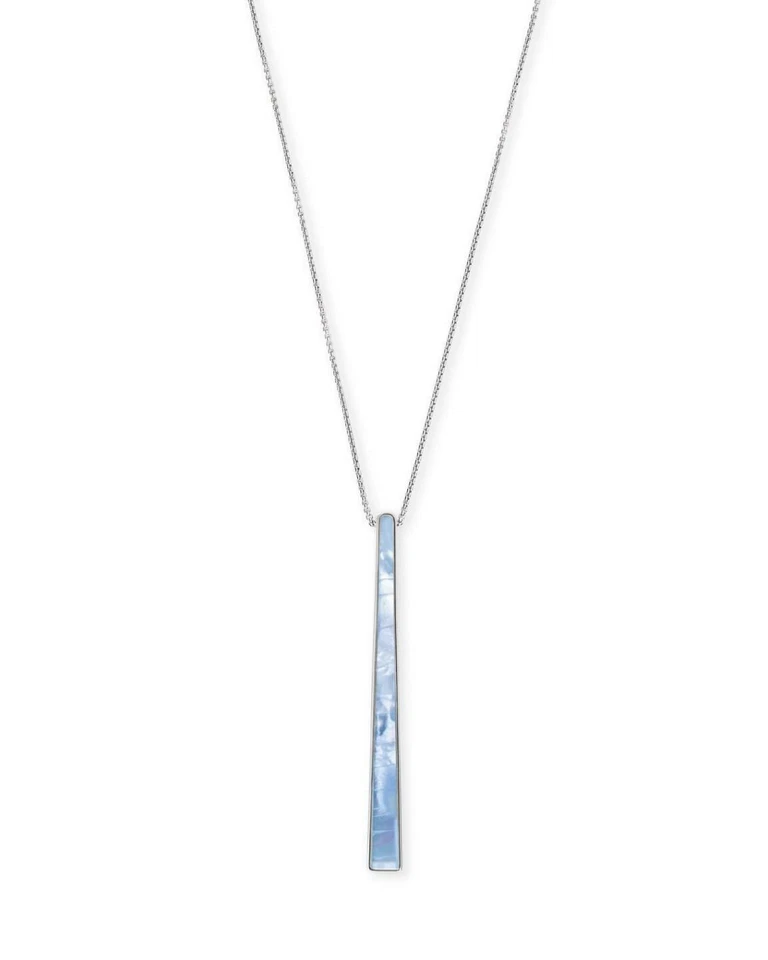 Kendra Scott Quincy Y Necklace Silver Lariat Bella Petal Dangle