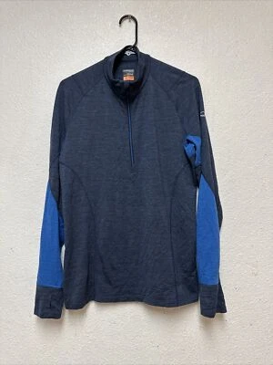 Icebreaker Men’s Merino Bodyfit Zone 1/2 Zip Lighweight Pullover Blue Sz M - Image 1 of 4