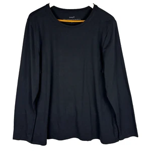 Pure Jill Damen Supima Baumwolle Langarm Top Tunika Gr. XL klassischer Revers minimal - Bild 1 von 11