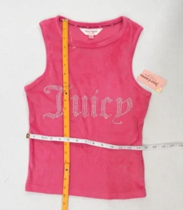 JUICY COUTURE Dragonfly Pink SLEEPWEAR TOP Velour SZ S Bedazzled - Picture 1 of 9