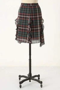New! 2 NWT Anthropologie Anna Sui Plaid "Relativity Skirt" $128 SOLD OUT - Picture 1 of 4