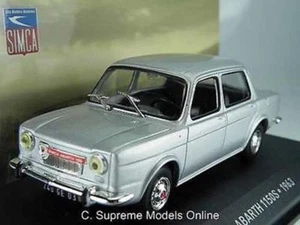 63 SIMCA ABARTH 1150S 1/43RD SIZE SILVER MODEL CAR DARK INTERIOR TYPE Y0675J^*^ - Picture 1 of 8