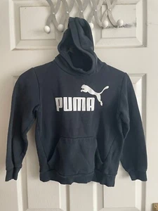 Puma Girls 9-10 Years Black Pullover Long Sleeved Hoodie (EX COND) - Picture 1 of 1