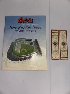 Baltimore Orioles 8/3/1992 Tickets And Game Program Cal Ripken Streak - Picture 1 of 3
