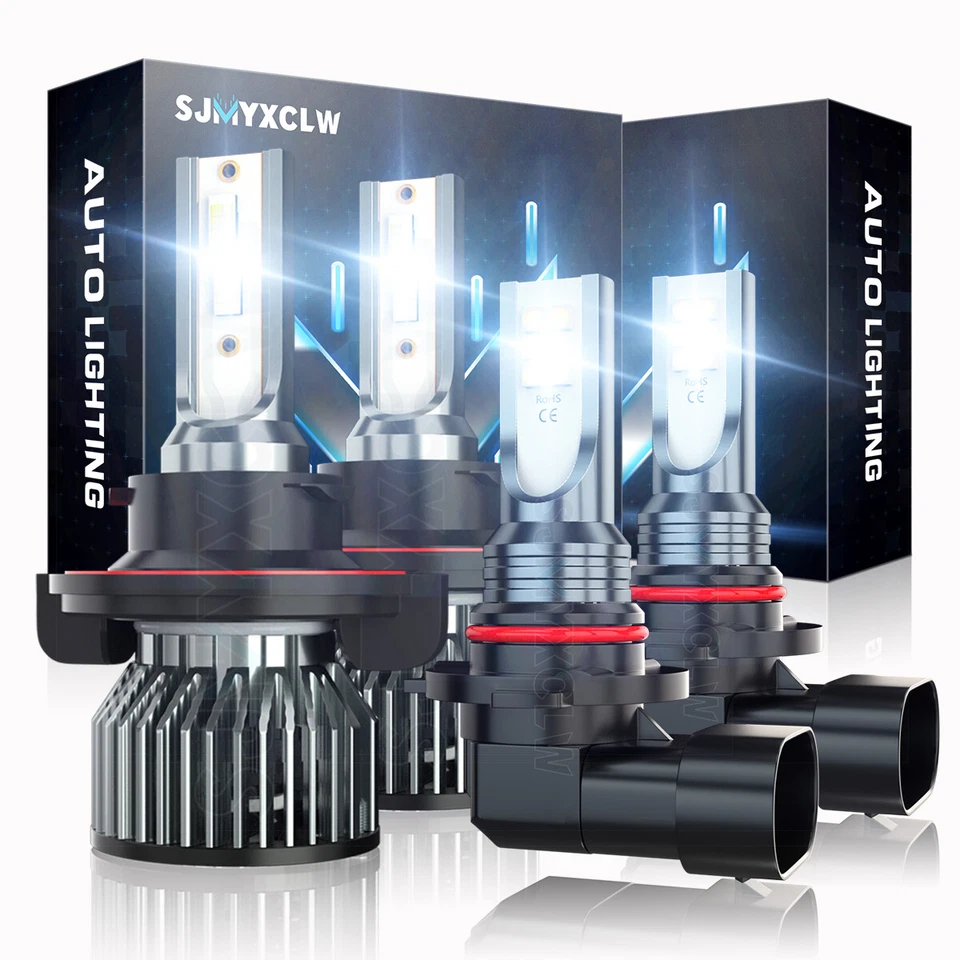 For 2005-2019 Ford F550 Super Duty 6.7L LED Headlight Fog Light Bulb Kit 10000K - Image 1 of 4