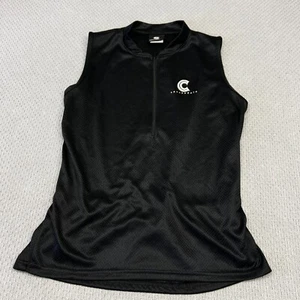 Vtg Cannondale Sleeveless Mesh Cycling Jersey Womens XL Black 1/4 Zip 90s Biking - Picture 1 of 8